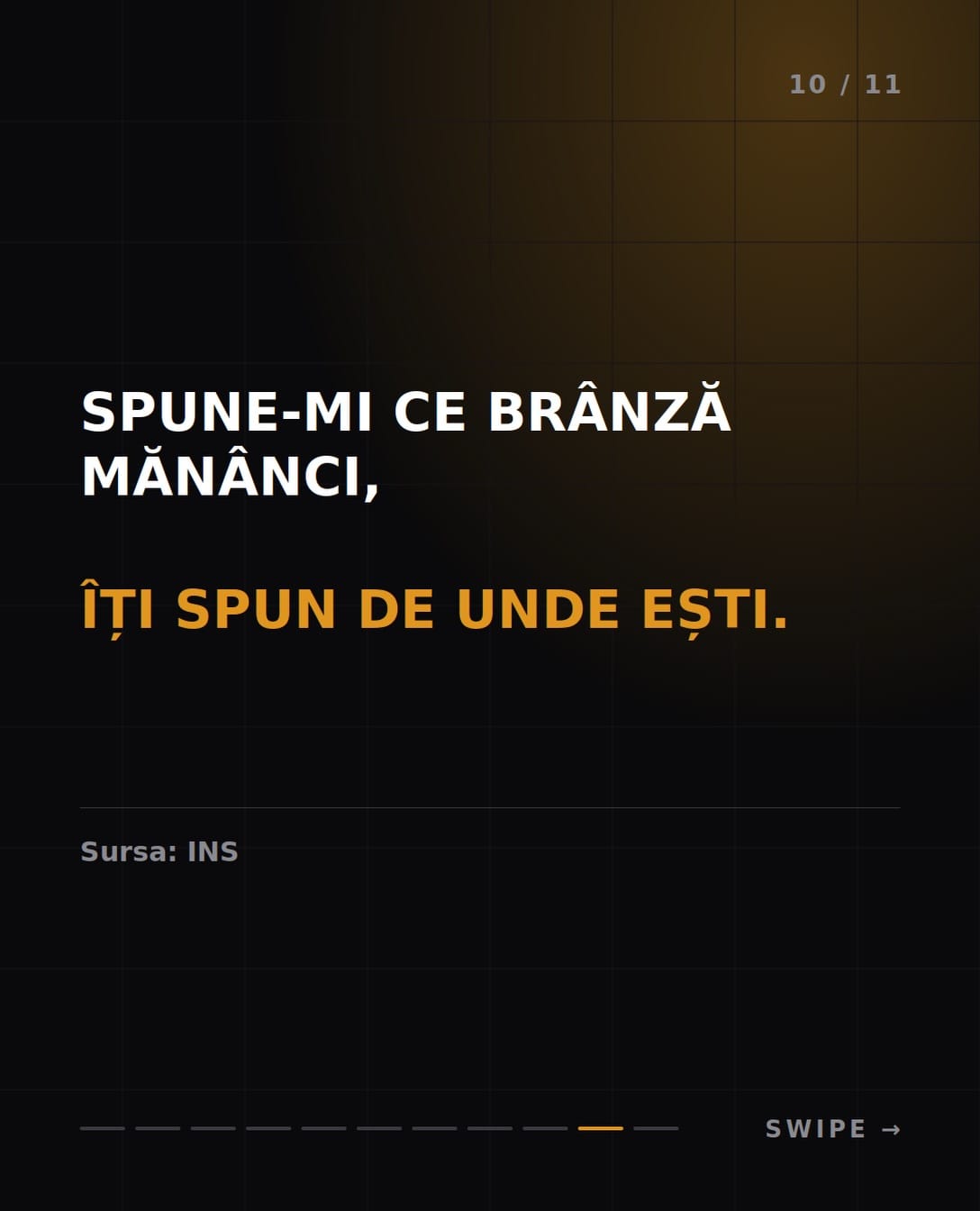 Spune-mi ce brânză mănânci și îți spun de unde ești. Sursa: INS.