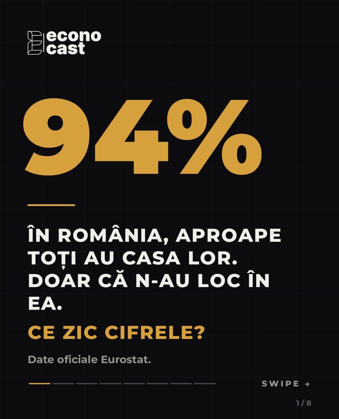 Coperta caruselului ECONOCAST: „94%. În România, aproape toți au casa lor. Doar că n-au loc în ea. Ce zic cifrele?”