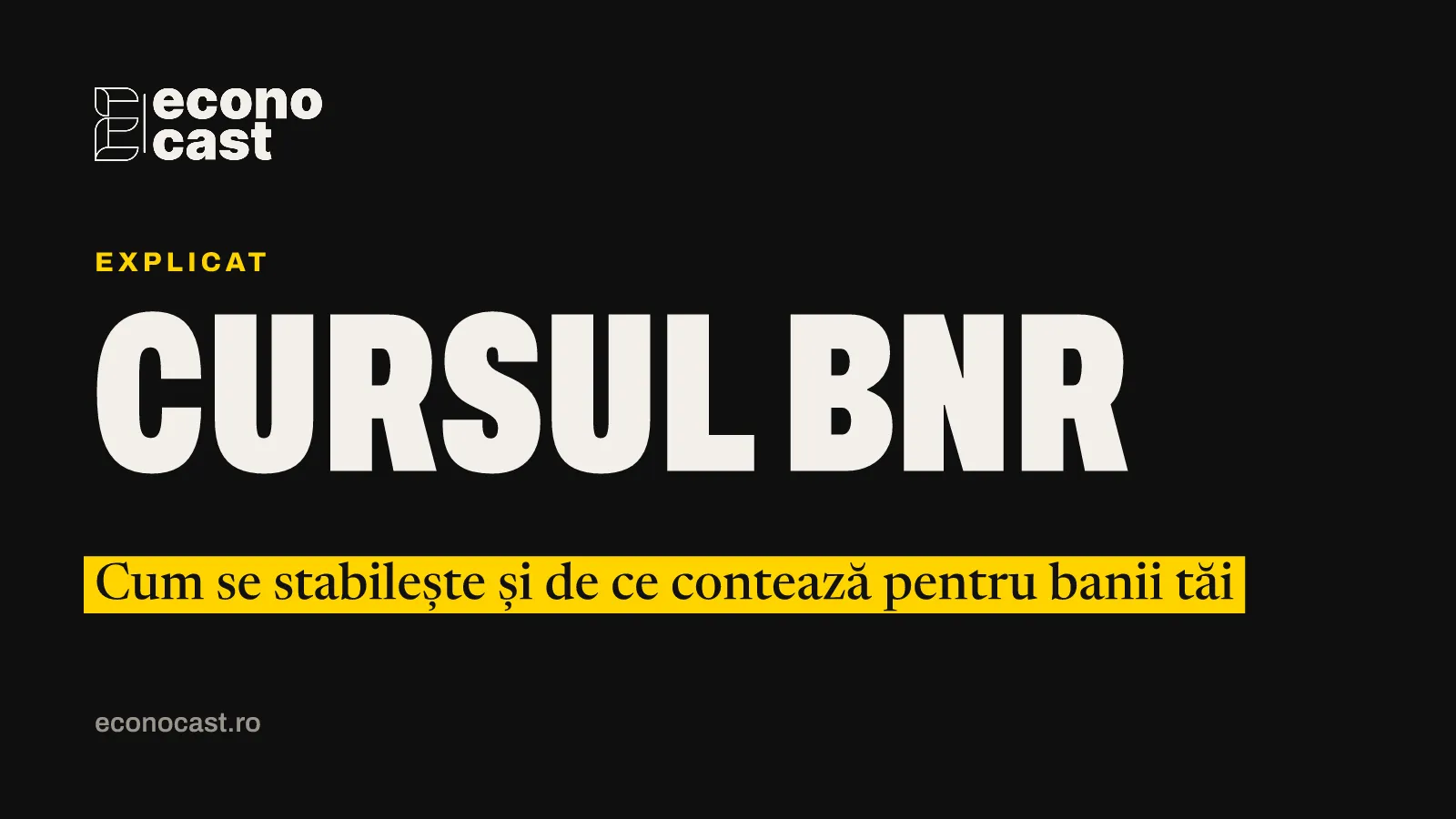 ECONOCAST Explicat: Cursul BNR. Cum se stabilește și de ce contează pentru banii tăi