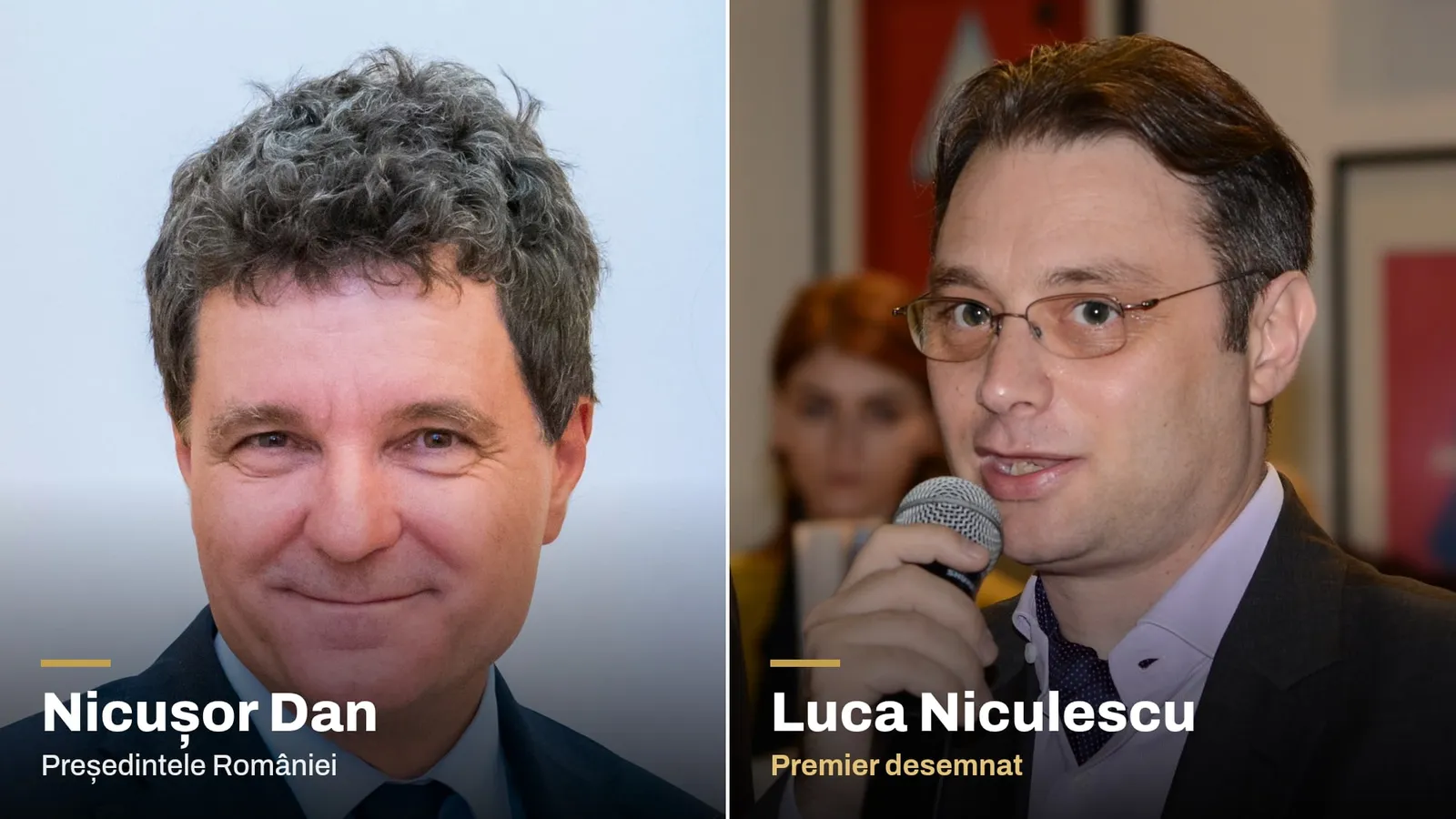 Președintele Nicușor Dan și Luca Niculescu, premierul desemnat